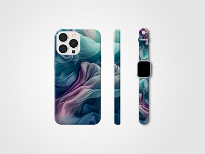 iPhone 15 Case & Watch Band abstract apple band case design graphic iphone phone phone case set watch wave waves
