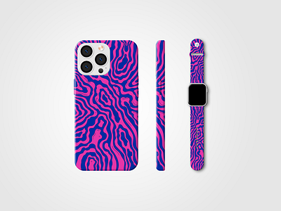 iPhone 15 Case & Watch Band abstract apple band blue design graphic illustration iphone phone purple smart smart watch watch