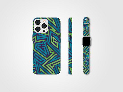 iPhone 15 Case & Watch Band abstract apple band blue case colorful design graphics green guard illustration iphone lime purple smart watch