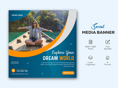Social Media Banner Design for Travel Agency promotion