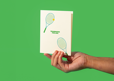 Teammates for Life Greeting Card athelete athletics greeting card illustration love card pickle ball stationery teammate tennis tennis partner tennis racket typography valentines day wedding anniversary