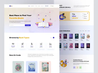 Book Selling Website Landing Page Design book selling website book shelf book shop book store e book e learning ecommerce education landing page design library online order online sale online shop online store product landing page shahek ui ui designer ux design web design