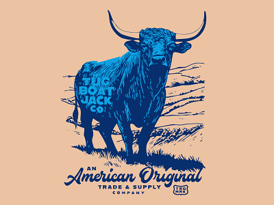 Tugboat Jack Babe the Blue Ox T-shirt babe blue bull illustration lumberjack ox