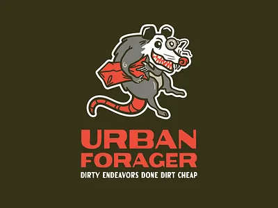 Olee the Opossum branding character illustration illustrator logo mascot possum typography urban vector