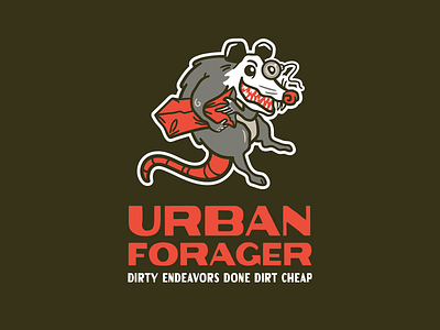 Olee the Opossum branding character illustration illustrator logo mascot possum typography urban vector