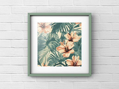 Tropical wall art coaster design illustration tropical vector wall art