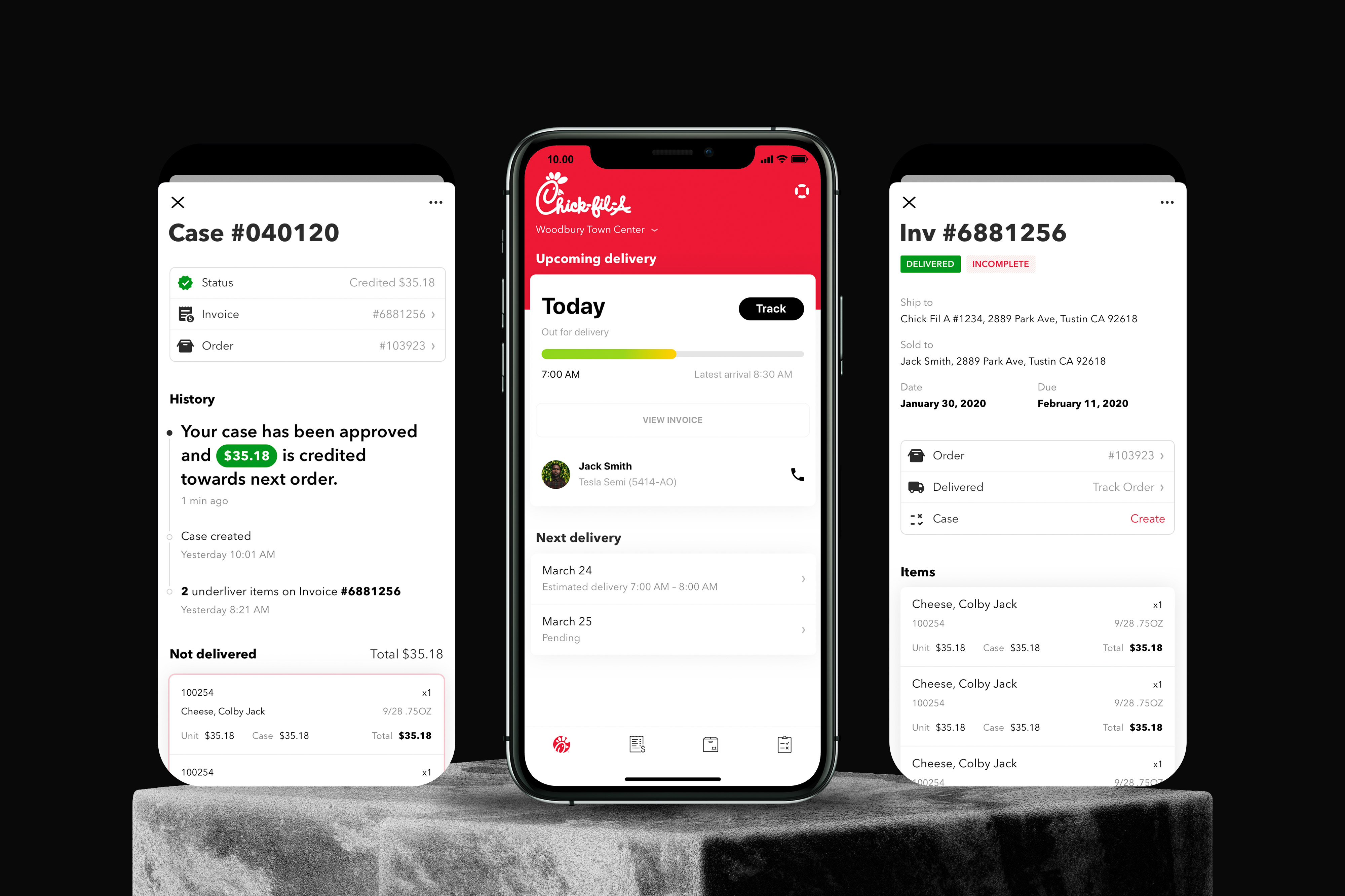 Retail Supply Management App case check fil a delivery invoice ios management mobile app retail stock supply tracking