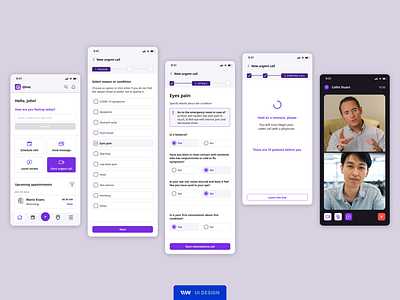 Qlinic - Patient's video urgent call design healthcare app mobile app product product design ui ui design ux ux design video call visual design