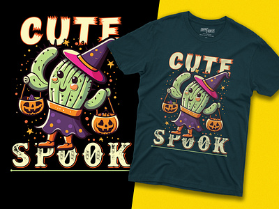 Halloween T-Shirt Design Spooky Vibes apparel apparel t shirts bhoot branding cactus child halloween t shirt christmas t shirt clothing custom t shirt desert graphic design halloween spooky t shirt halloween t shirt horror t shirt illustration logo pumpkin spooky vibes typography t shirt ui