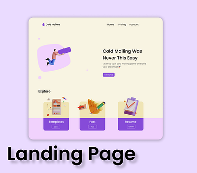 DAILY UI: 003 - Landing Page cold emailing daily ui landing page