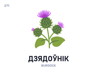 Дзядóўнік / Burdock belarus belarusian language daily flat icon illustration vector