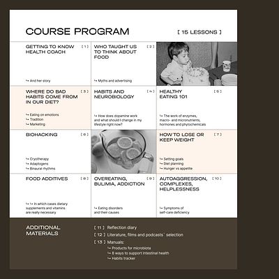 Program for an online course course program landing page online course ui design visual design web design website