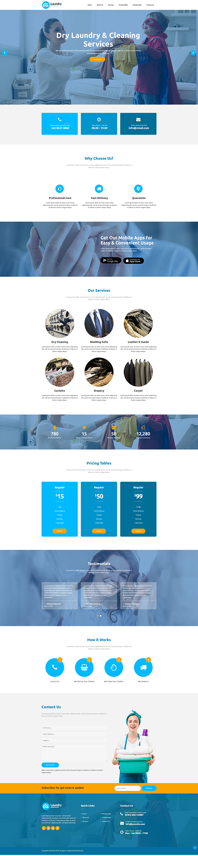 Dry Laundry & Cleaning Services design ui ux web design webflow webflow developer webflow expert