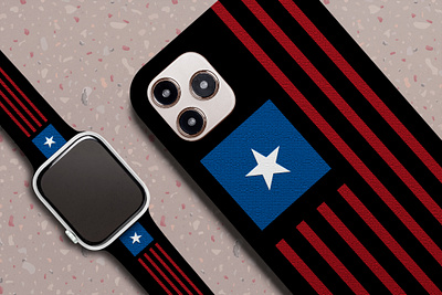 Pitaka phone case and watch band with star red and blue style band case fusion weaving phone case pitaka watch band