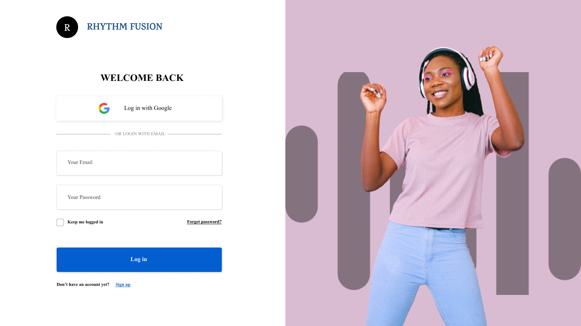 LogIn & SignUp Page For Music Website artist audio bgm branding design figma google images login music playlist signup songs sound ui ux visualdesign web design website younger