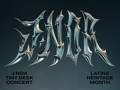 J Noa 3d chrome latinx lettering metal metallic music npr sharp type typography