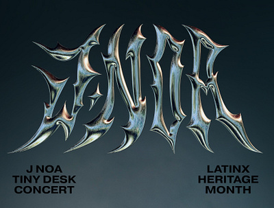 J Noa 3d chrome latinx lettering metal metallic music npr sharp type typography