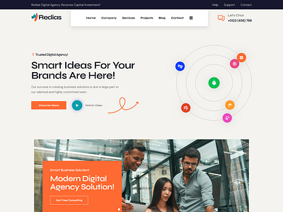 Redias - Creative Digital Agency WordPress Theme branding design landing page web web design website