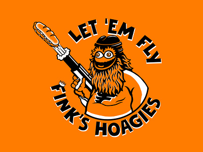 Hoagie Gun for Fink’s Hoagies finks gritty hoagies hockey shirt design sports