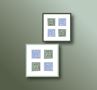 H-6 blue design frame green illustration line minimal modern modern art print square vector wall