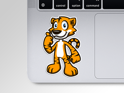 Happy Tiger Mascot Design sticker design tiger tiger cartoon tiger character tiger mascot tiger sticker