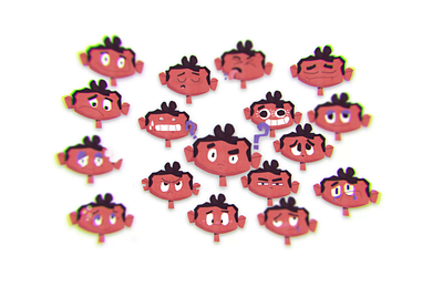Parallax Faces animation character character design drool emoji emoticon emotional emotions faces happy head illustration illustrator parallax sad silly vector