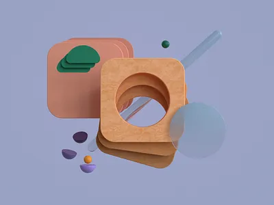3D random shapes 3d abstract blender illustration playful shapes
