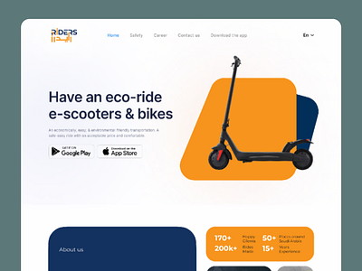 Riders - Bikes & e-scooters website adobe xd app design bikes design e scooters nezar ismail ui ui ux ui ux design