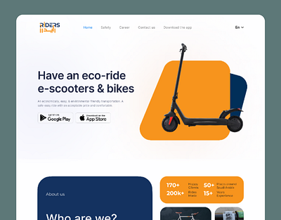 Riders - Bikes & e-scooters website adobe xd app design bikes design e scooters nezar ismail ui ui ux ui ux design