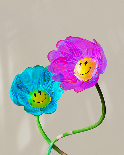 3D flowers 3d 3dmodel blender flowers illustration spring wallpaper