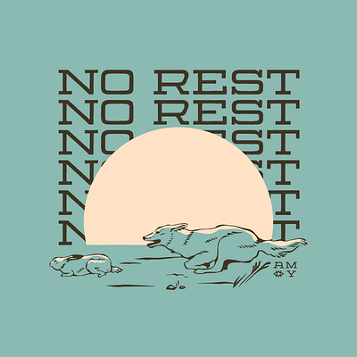 No Rest for the Wicked coyote coyotes hand drawn handdrawn hare illustration illustrator jackrabbit southern southwestern texas western