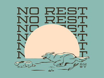 No Rest for the Wicked coyote coyotes hand drawn handdrawn hare illustration illustrator jackrabbit southern southwestern texas western