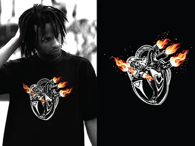 'Heart on fire' T shirt for Hip Hop Dancers t shirt design