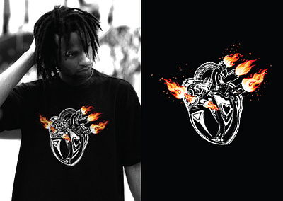 'Heart on fire' T shirt for Hip Hop Dancers t shirt design