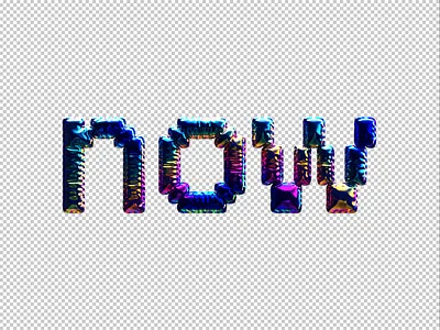 3D iridescent type 3d blender illustration pixel type