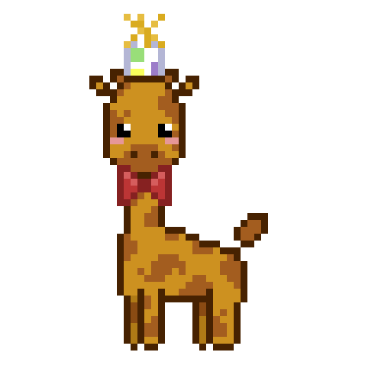 Bday Giraffe Pixel Animation animation anime branding chibi cute design giraffe graphic design illustration logo pixel pixel art ui vector