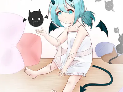 Cute Devil Girl :0 branding chibi cute design graphic design illustration logo ui ux vector