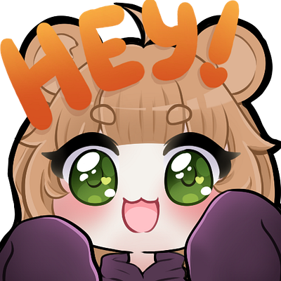 Hey! - Twitch Emote branding chibi cute design graphic design illustration logo ui ux vector