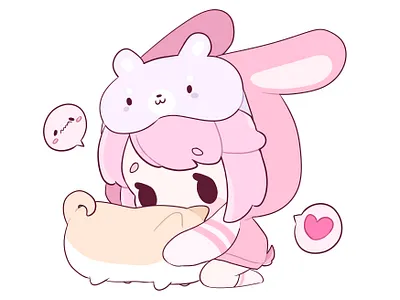 Bunny Print x Doggo branding chibi cute design graphic design illustration logo ui ux vector