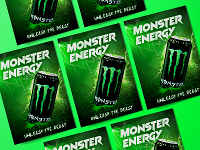 Monster Energy Poster Ad Design graphic design monsterenergy poster design posteraddesign