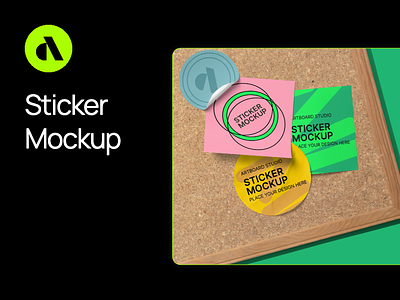 Free round sticker mockup - Mockups Design