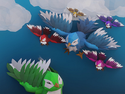 Poly Birds 3d