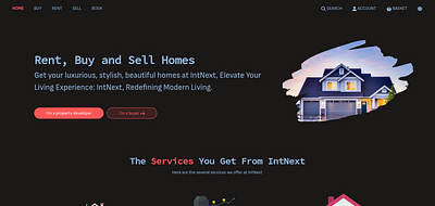 IntNext Real Estate Landing Page design ui