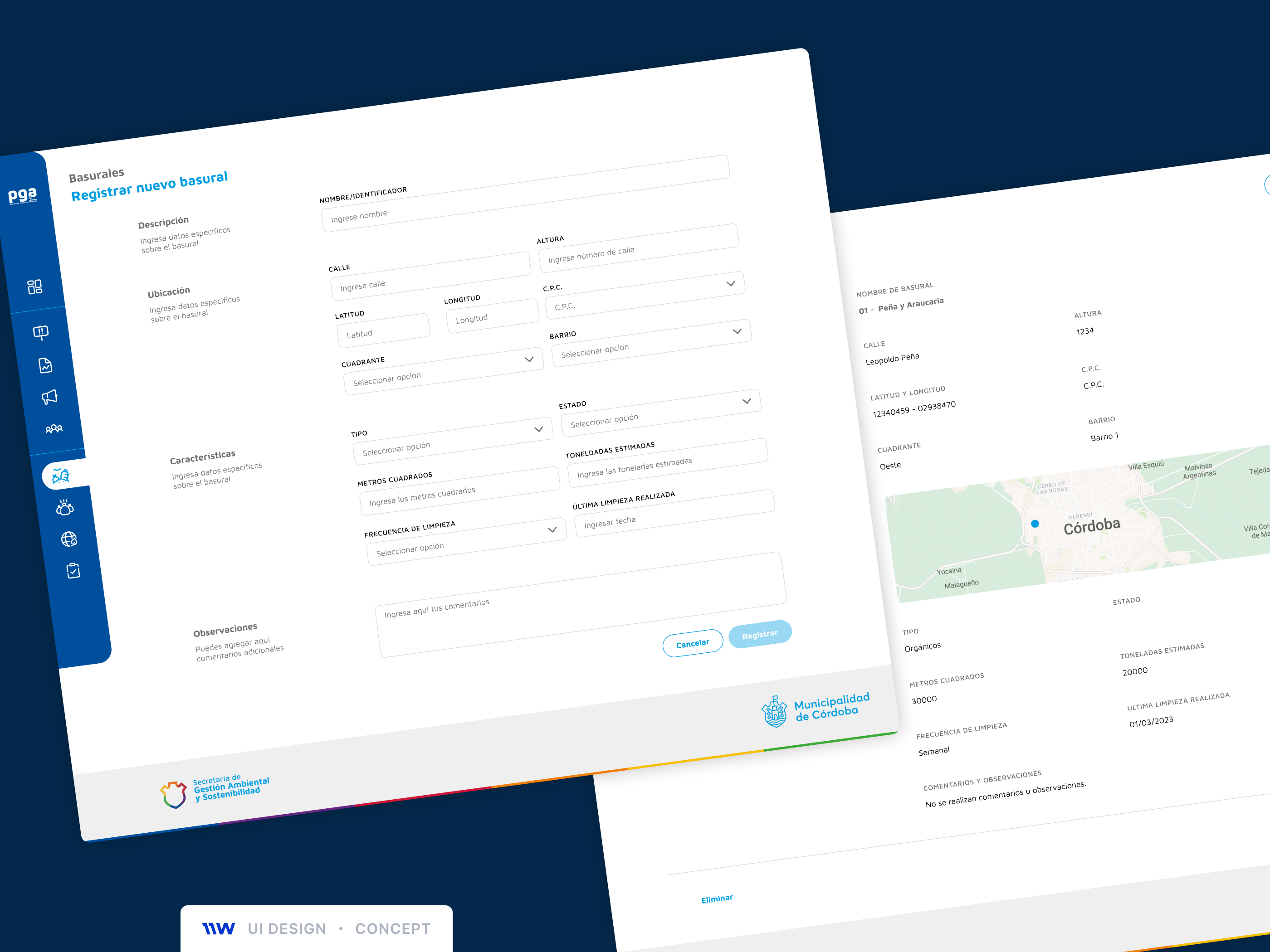 PGA Dashboard activity activity dashboard administrative dashboard dashboard design desktop geolocation map mapa maps performance product design ui ui design visual design web web app