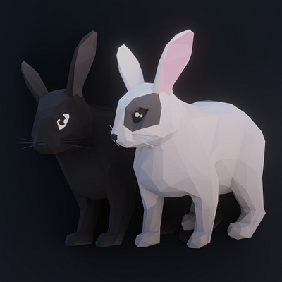 Poly Rabbits 3d