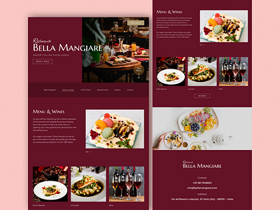 Bella Mangiare | Restaurant design graphic design landing page minimal design restaurant design ui ux web design webdesign website