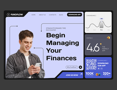 Fundflow branding design develop fi figma graphic design investment motion graphics ui ux web web designe webdesigne