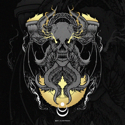 Undead Tentacle Skull coveralbum darkart design designtshirt graphic design ill illustration merch