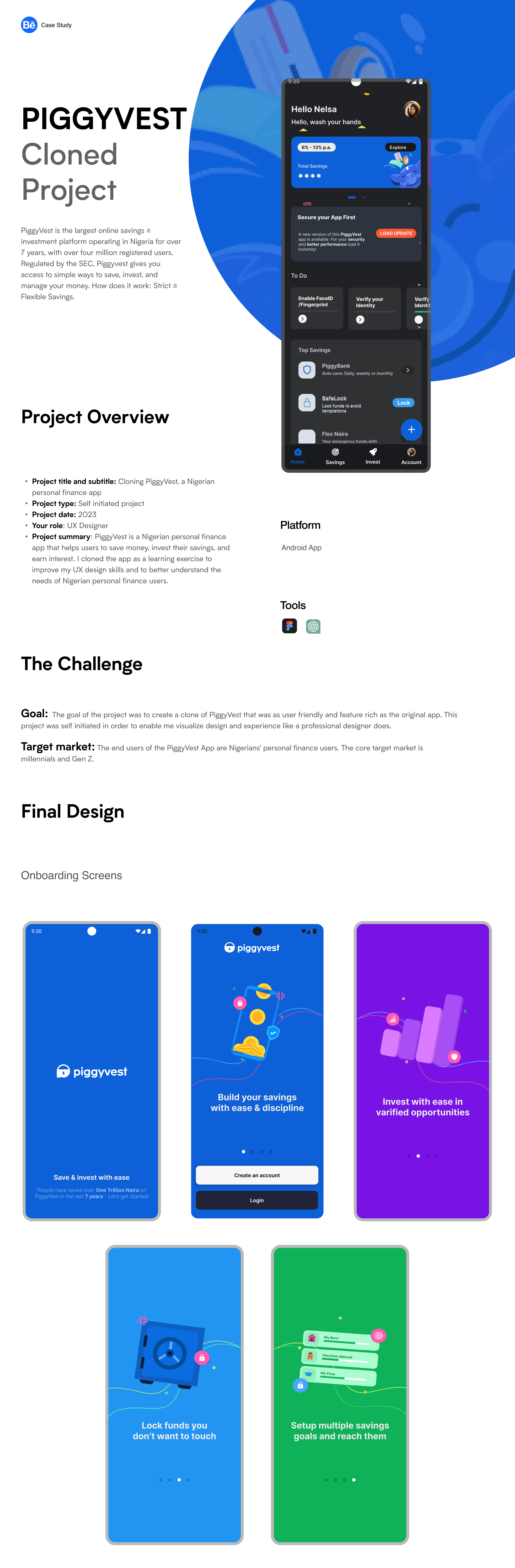 Piggyvest's User Interface Clone clone project dailyui design piggyvest ui uichallenge