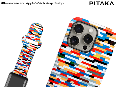 PITAKA iPhone case Apple Watch strap design | Abstract brick apple apple watch branding brick carbon fiber contest design graphic design illustration iphone logo pitaka typography vector